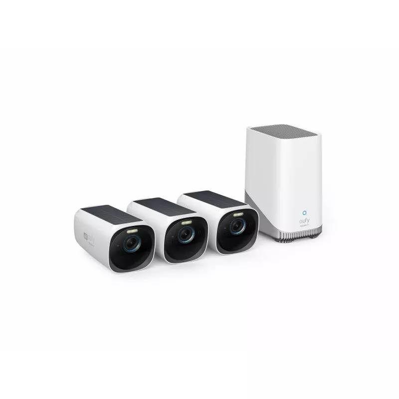 Sistema de câmaras de segurança sem fios Eufy eufyCam S330 (eufyCam 3) 4K, 3 câmaras + HomeBase 3 (T88723W1)