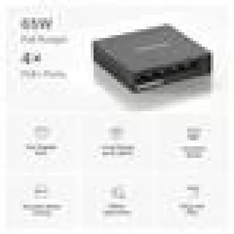 Switch de secretária Mercusys 5 portas Gigabit com 4 portas PoE+