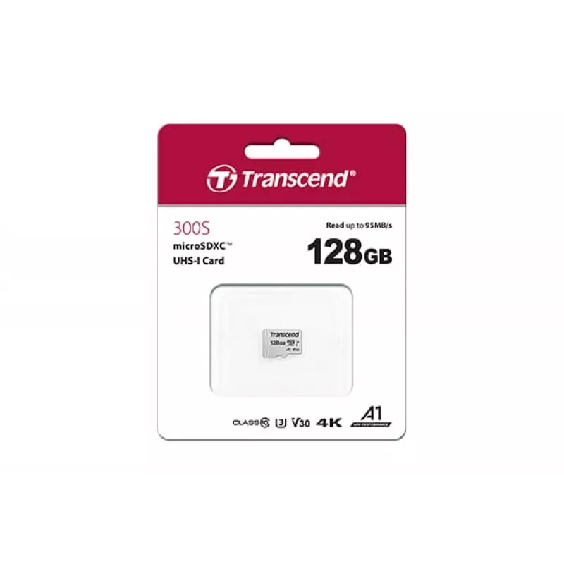 Memória flash Transcend 128 GB MicroSDXC SD300S com adaptador