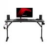 Secretária gaming huzaro Hero 3.6 — retangular 1400×600 mm, altura ajustável 560–790 mm, preto, pernas em H, tampo de 15 mm