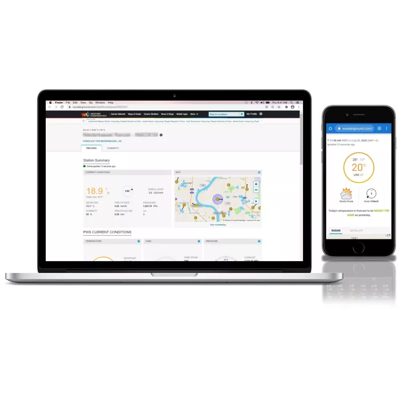 Sencor SWS 9898 Estação meteorológica Wi-Fi profissional com sensor 5-in-1, preta