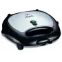 Máquina de sanduíches Tefal Break Time SW6148 — 2 sanduíches, placas antiaderentes removíveis, arrumação de cabo, preto/cinzento
