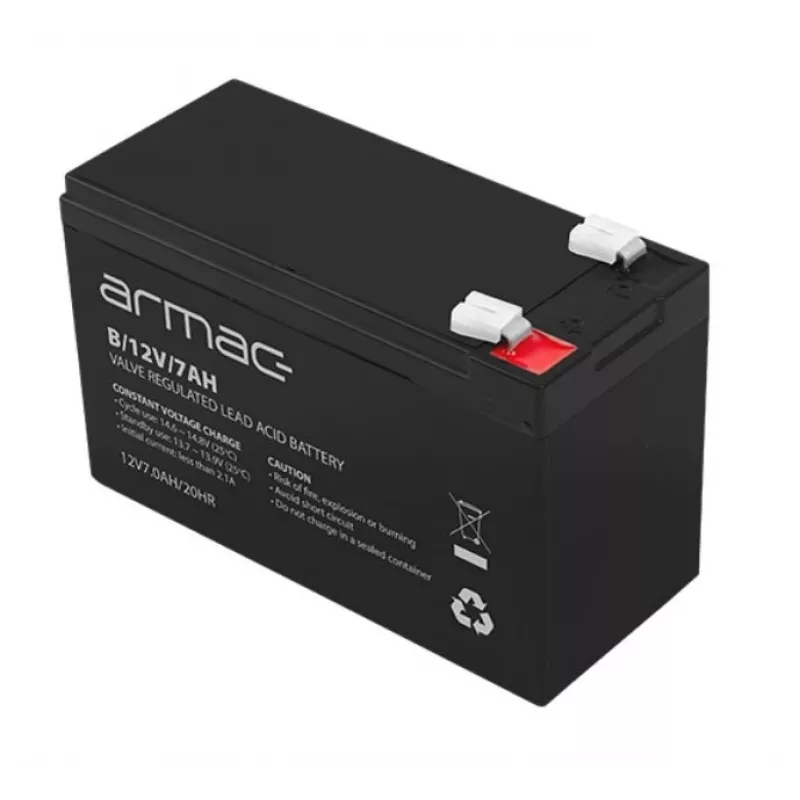 Bateria para UPS ARMAC B/12V/7AH — chumbo-ácido AGM 12V 7Ah, corrente de descarga máx. 110A, caixa ABS