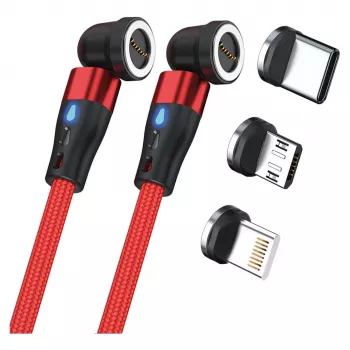 Cabo USB RealPower MagneticCharge2 1 m Vermelho Carregamento rápido Transferência de dados
