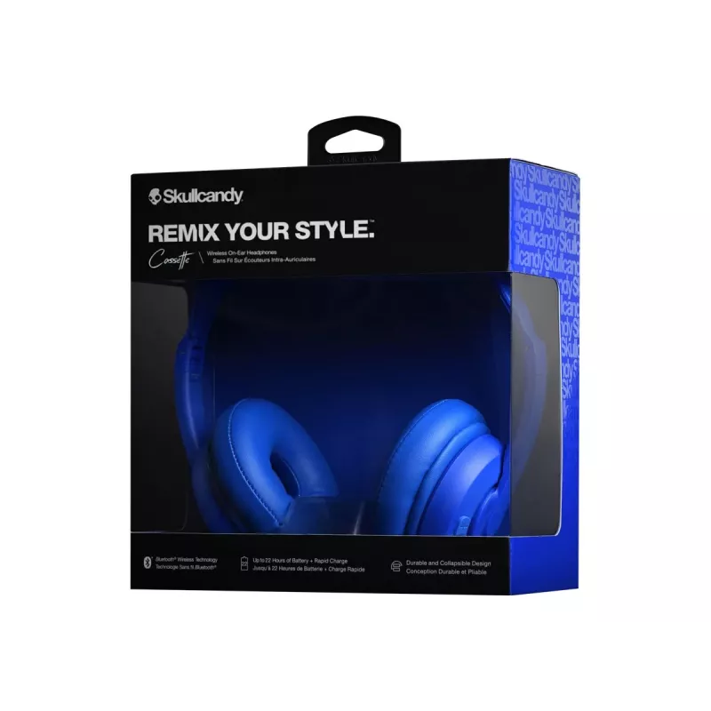 Skullcandy | Auscultadores sem fios | Cassette | Sem fios/Com fios | On-Ear | Microfone | Sem fios | Azul