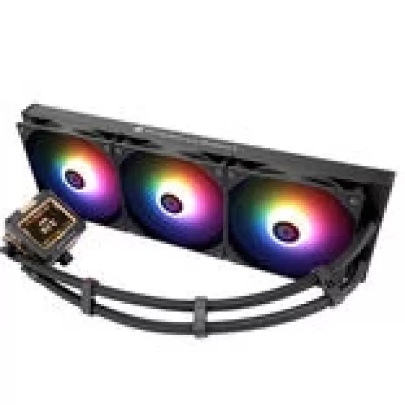 Arrefecedor de CPU Thermalright Frozen Warframe 420 preto ARGB — ventoinha ARGB de 140mm, radiador de 420mm