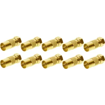 Shiverpeaks BS85321-10G Adaptador de IEC fêmea para F macho, banhado a ouro, 10 unid.