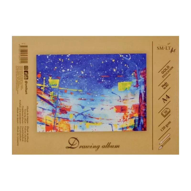 Caderno de desenho SMLT, A4, 120 g, colado (30) 0708-209