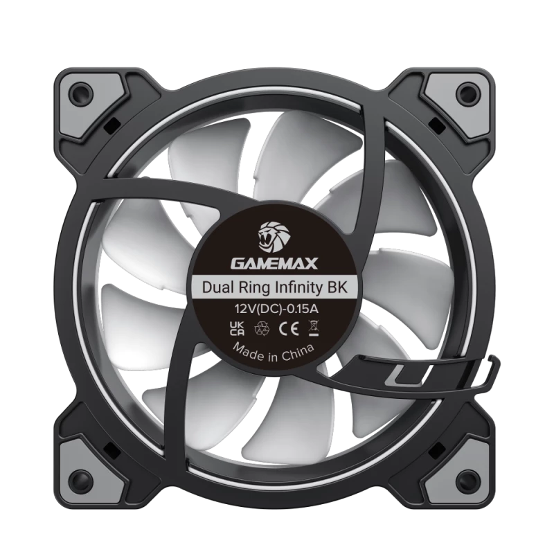 Gamemax | Ventoinha de caixa | DUAL RING INFINITY | Preto