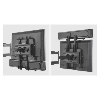 Maclean MC-914 suporte universal de soundbar suporte de altifalante para montagem sob o televisor até 15 kg VESA poupa espaço