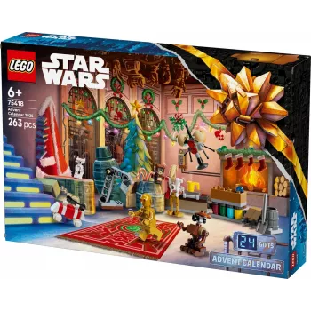 Calendário do Advento LEGO Star Wars 2025 — conjunto 75418, minifiguras e modelos de construção sazonais