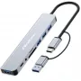 Hub USB-C QOLTEC 4x USB + leitor de cartões SD/TF modelo 53794