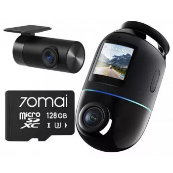 Dashcam 70mai Omni X800 4K com cartão SD 70mai 128GB — gravação frontal e interior 4K