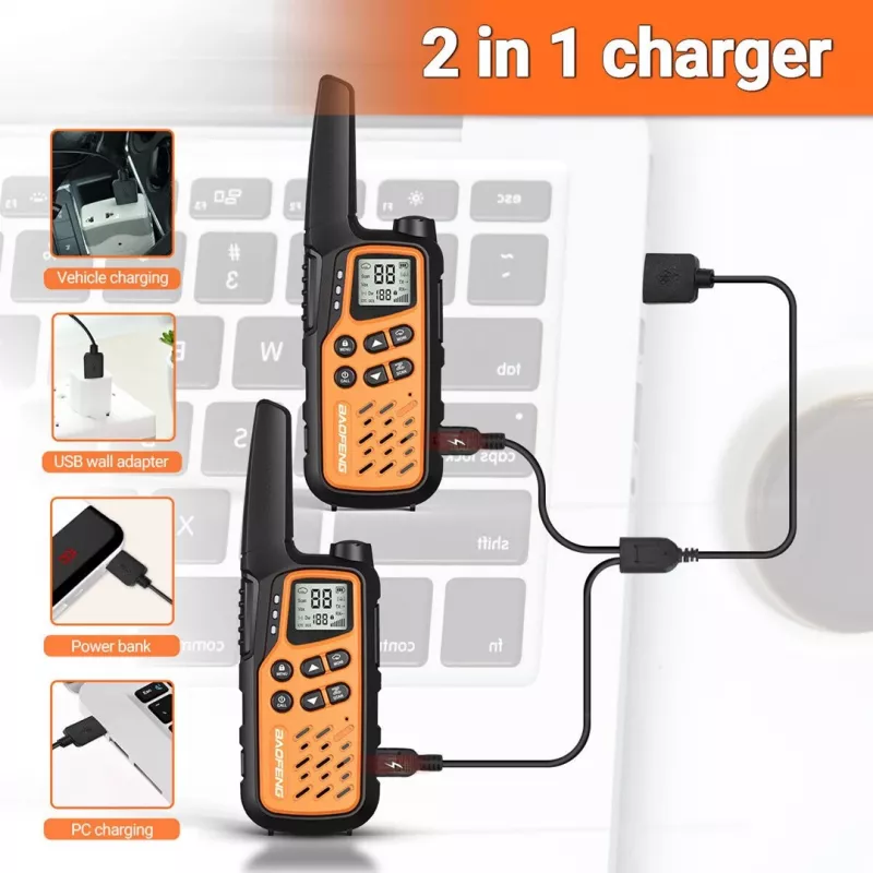 Walkie-talkie Baofeng BF-T25E laranja, 2 unid.