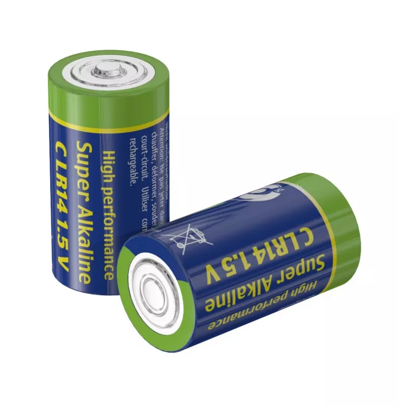 Pilha alcalina LR-14 C-Cell, 1,5 V, 2 unid.