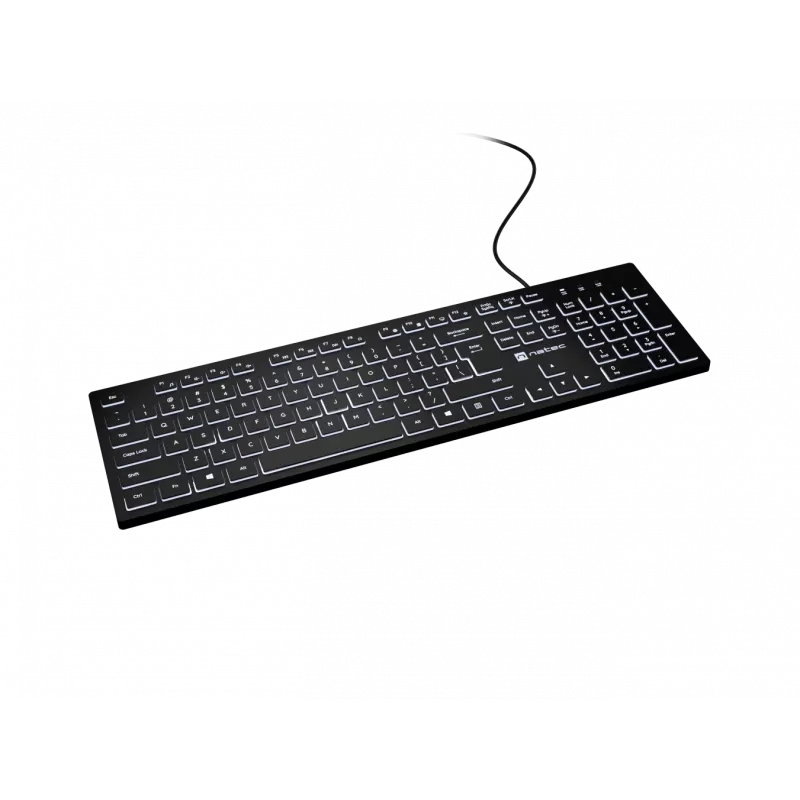 Teclado com fios NATEC HERRING GLOW layout US com retroiluminação branca