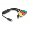 Hub de cabo USB 2.0 DeLOCK 4 portas USB Type-C para 3 x conector fêmea USB-A + 1 x macho USB-C