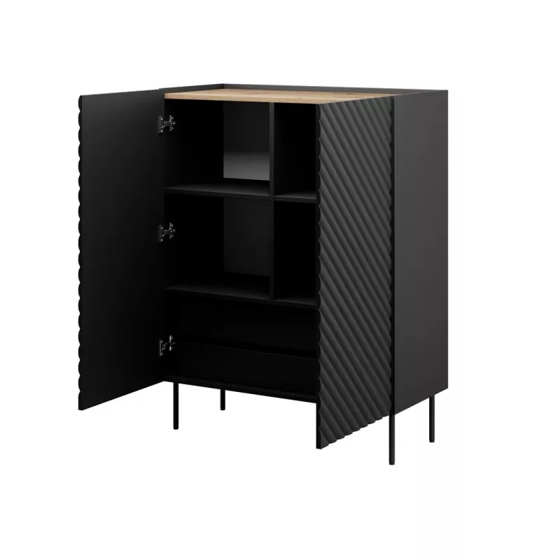 Estante Cama Meble ONDA 2D2SZ estante de livros 98×45×127 cm preto