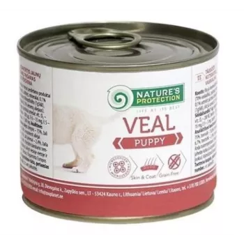 Comida húmida para cachorros nature’s protection vitela 200 g — refeição completa sem cereais para cachorros