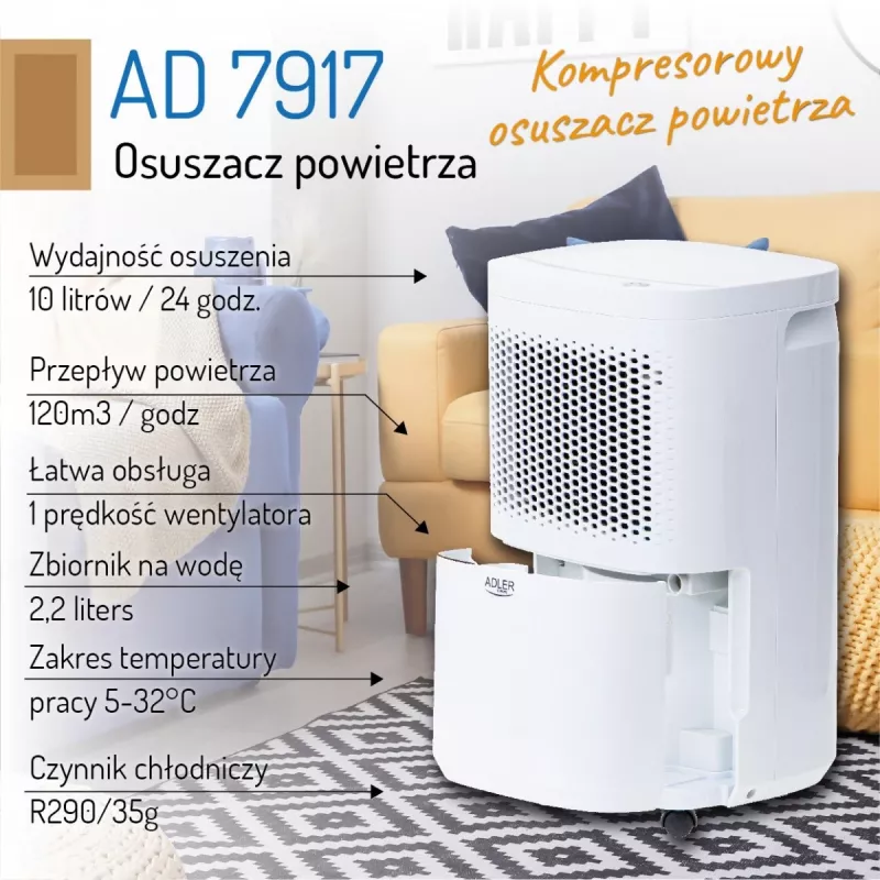 Desumidificador de ar com compressor Adler AD 7917