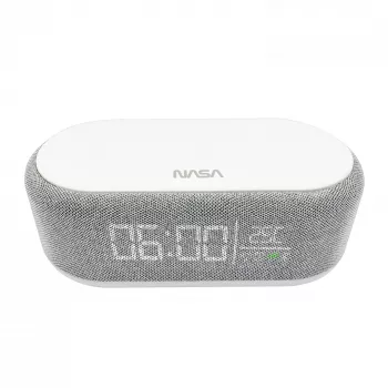 Coluna Bluetooth, despertador e carregador sem fios Nasa SPC400