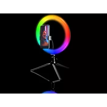 Anel de luz RGB 26 cm com tripé