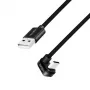 LOGILINK CU0195 Cabo USB 2.0 Type-C C/macho angular para USB-A/macho alumínio preto 3 m