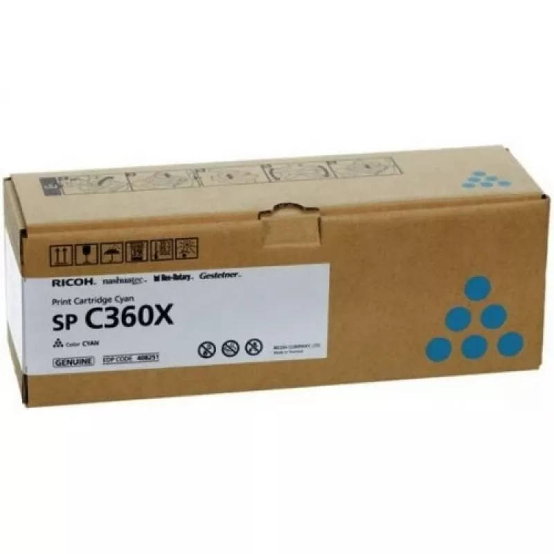 Tinteiro Ricoh SPC360X ciano – alto rendimento 9.000 páginas
