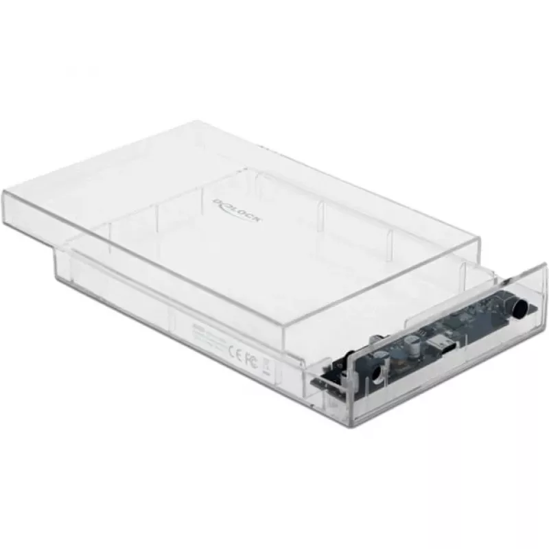 Caixa para HDD/SSD DeLOCK 42623 transparente 2,5/3,5 polegadas