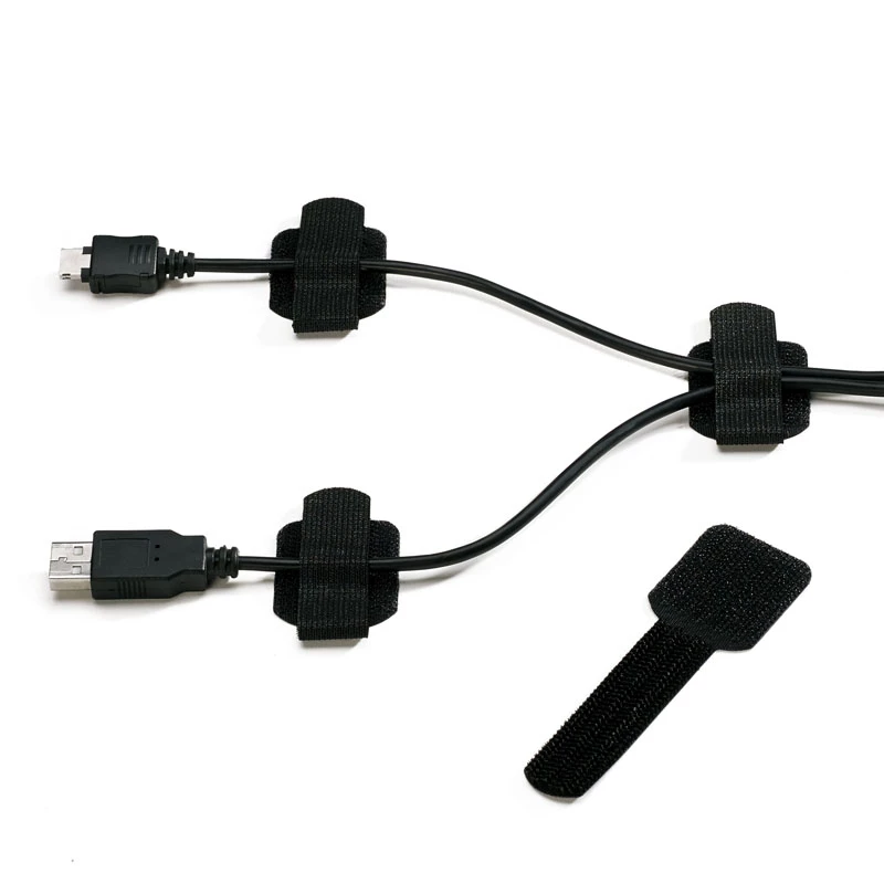 Suporte de parede para cabos em velcro LABEL THE CABLE PRO, conjunto de 50 unid. - preto