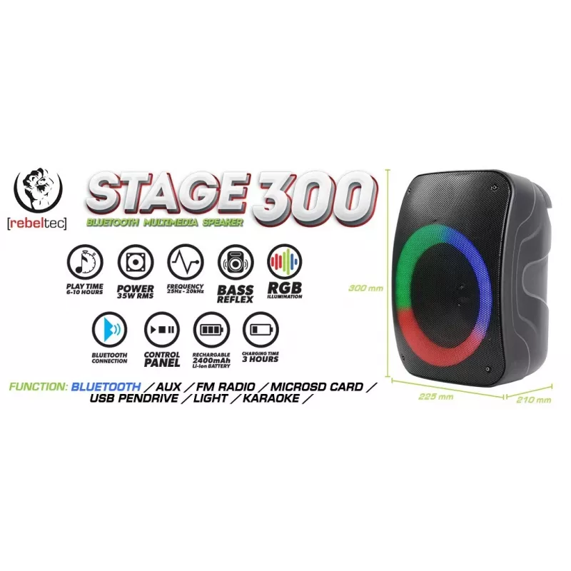 Coluna Bluetooth Rebelt ec STAGE 300