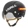 Capacete Livall L23 preto 54-58cm com LED/visores de proteção SOS