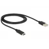 Cabo USB DeLOCK 83600 USB 2.0 1m USB C USB A preto