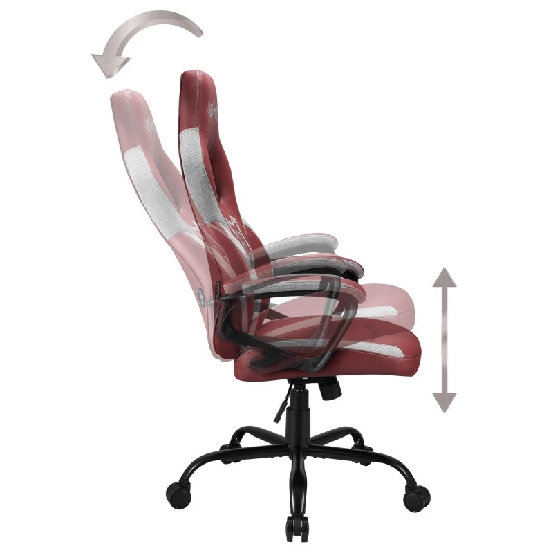 Cadeira de escritório Subsonic SA5642-H1 assento acolchoado encosto acolchoado castanho branco