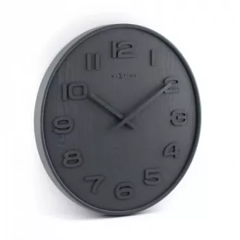 NeXtime 3096GS - Relógio de parede - Relógio de quartzo - Redondo - Cinzento - Madeira - Adultos