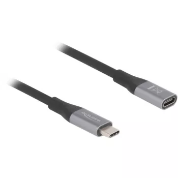 Delock 81202 cabo de extensão USB-C 40 Gbps, macho para fêmea, PD 240 W, 2 m, cinzento