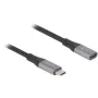 Delock 81202 cabo de extensão USB-C 40 Gbps, macho para fêmea, PD 240 W, 2 m, cinzento