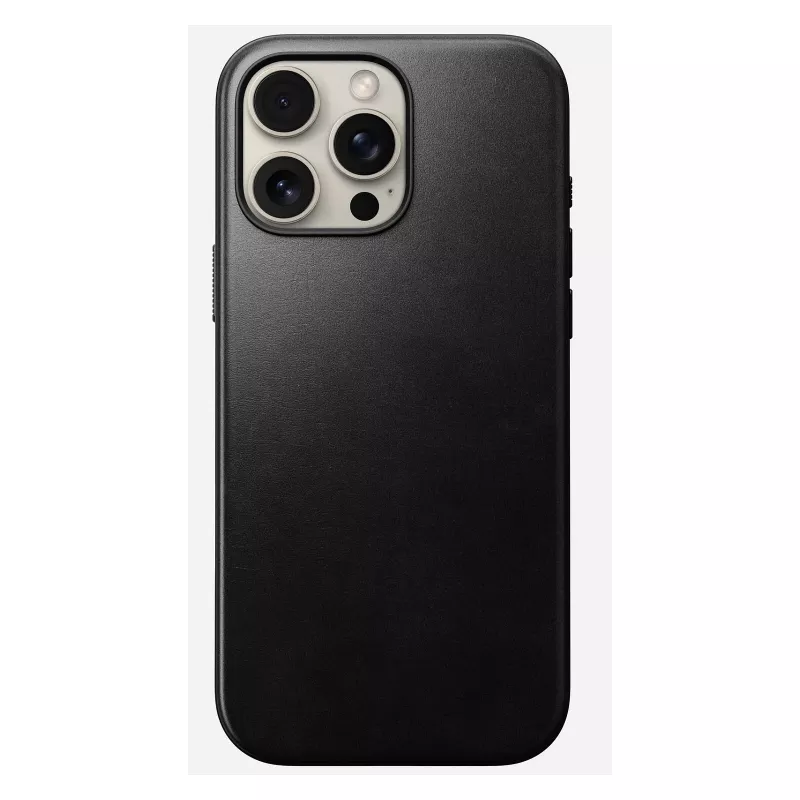 Capa para telemóvel Nomad Modern Leather Case para iPhone 16 Pro Max, 6,9 polegadas (17,5 cm), preta, pele+PC+TPU