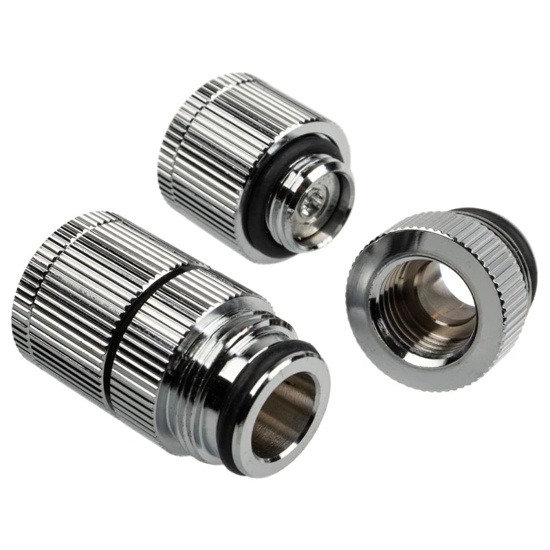 Saída de água G1/4 rosca macho – BitsPower Touchaqua, pack de 2, prateado