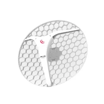 Antena de rede MikroTik LHG XL HP5 27,5 dBi 5 GHz dupla polarização, PoE, 245 mm de altura, 55 cm de diâmetro