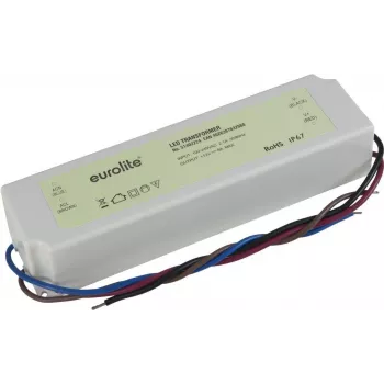 Transformador eletrónico EUROLITE 12V 8A IP67 – alimentação de baixa tensão para LED/halogéneo