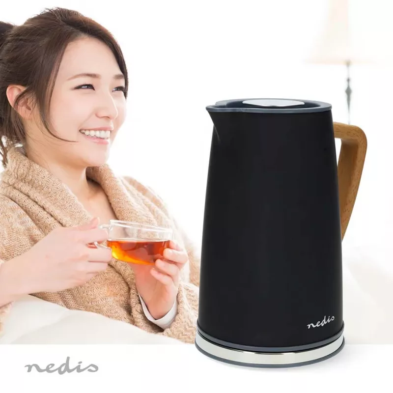 Chaleira elétrica Nedis KAWK510EBK 1,7 L 2200 W preto