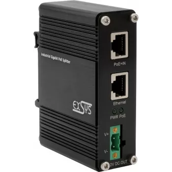 Splitter PoE+ Exsys EX-60325 802.3at, saída 12 V DC 20 W
