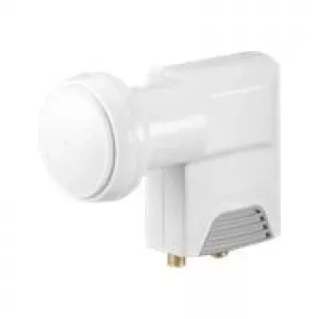LNB Twin universal Wentronic Goobay, cinzento-branco - LNB SAT digital (DVB-S2) para 2 participantes (receção 4K/HDTV/3D) (67270)