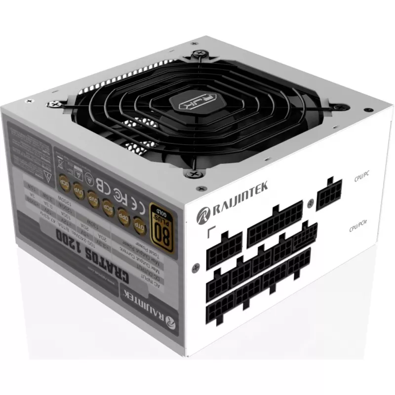 CRATOS 1200 branco, fonte de alimentação para PC branca, gestão de cabos, 1200 Watt