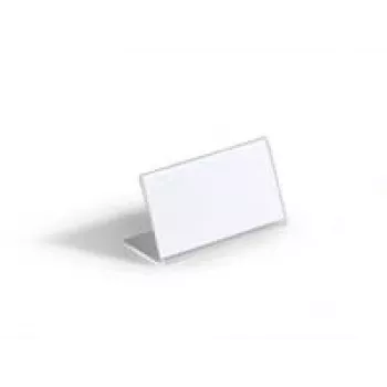 Durable 8055-19 Suporte de Placa de Nome de Mesa, Forma L, 52 x 100 mm, Acrílico, Transparente, Pack de 10