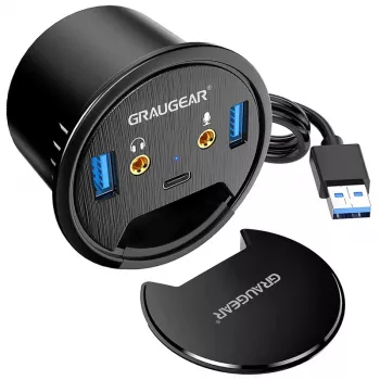 Hub USB GRAUGEAR G-THUB-AU-60 USB 3.2 Gen 1 Type-A preto