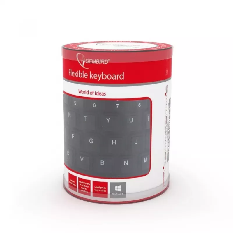 Teclado de silicone USB+PS/2 preto