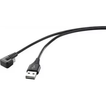 Renkforce Cabo de ligação USB 2.0, telefone (analógico) [1x ficha USB 2.0 A - 1x conector fêmea USB 2.0 Micro-B] 1,00 m Preto (RF-4598342)