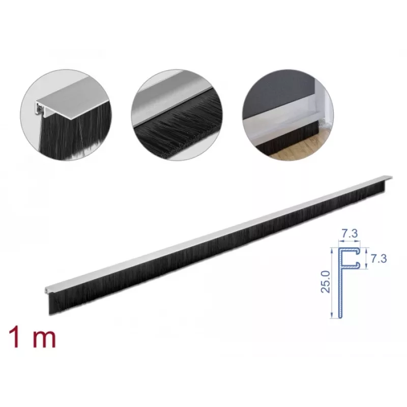 Barra de escovas DeLOCK 66652 40 mm com perfil de alumínio angular